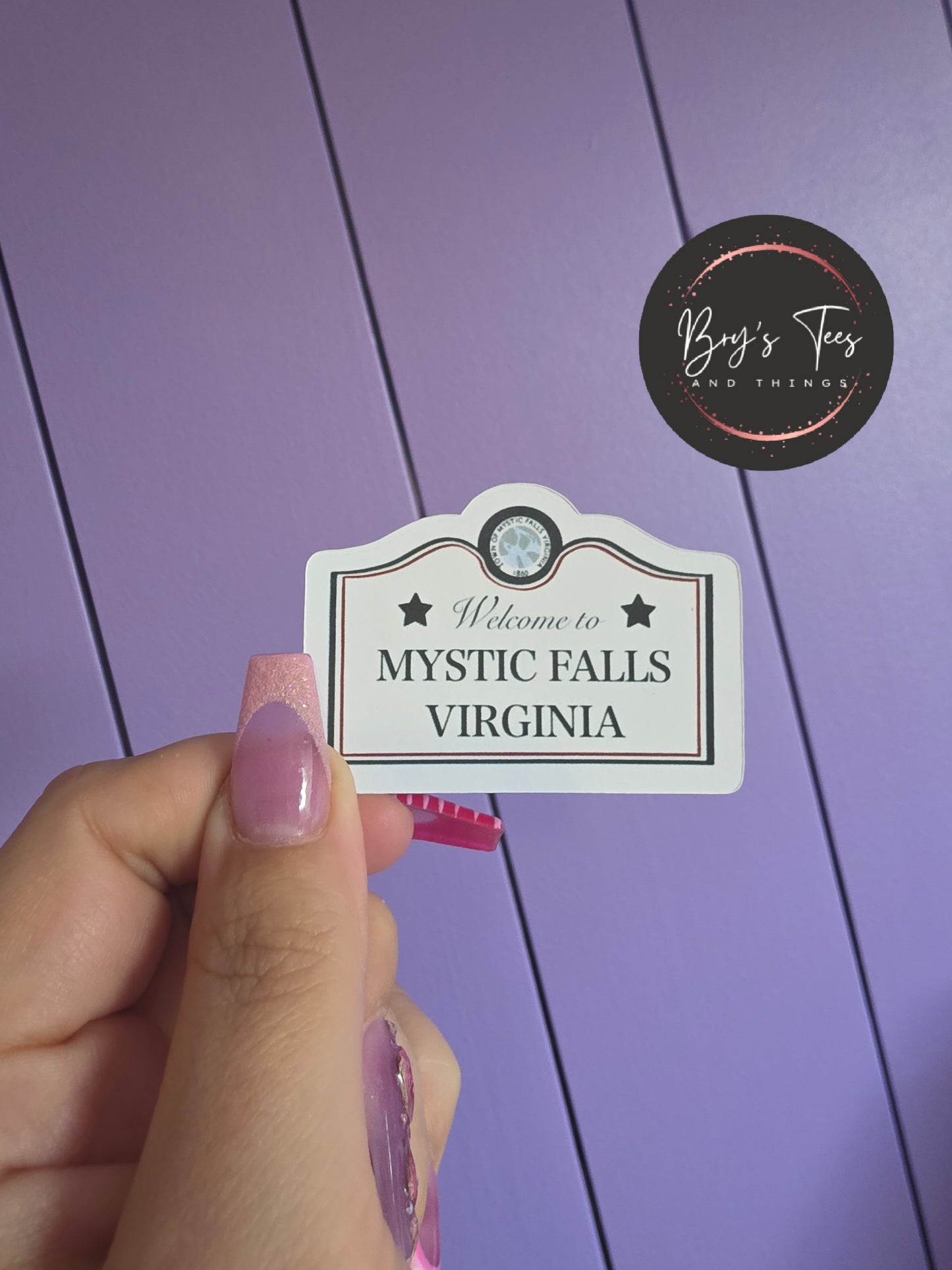 Mystic Falls Town Sign Sticker