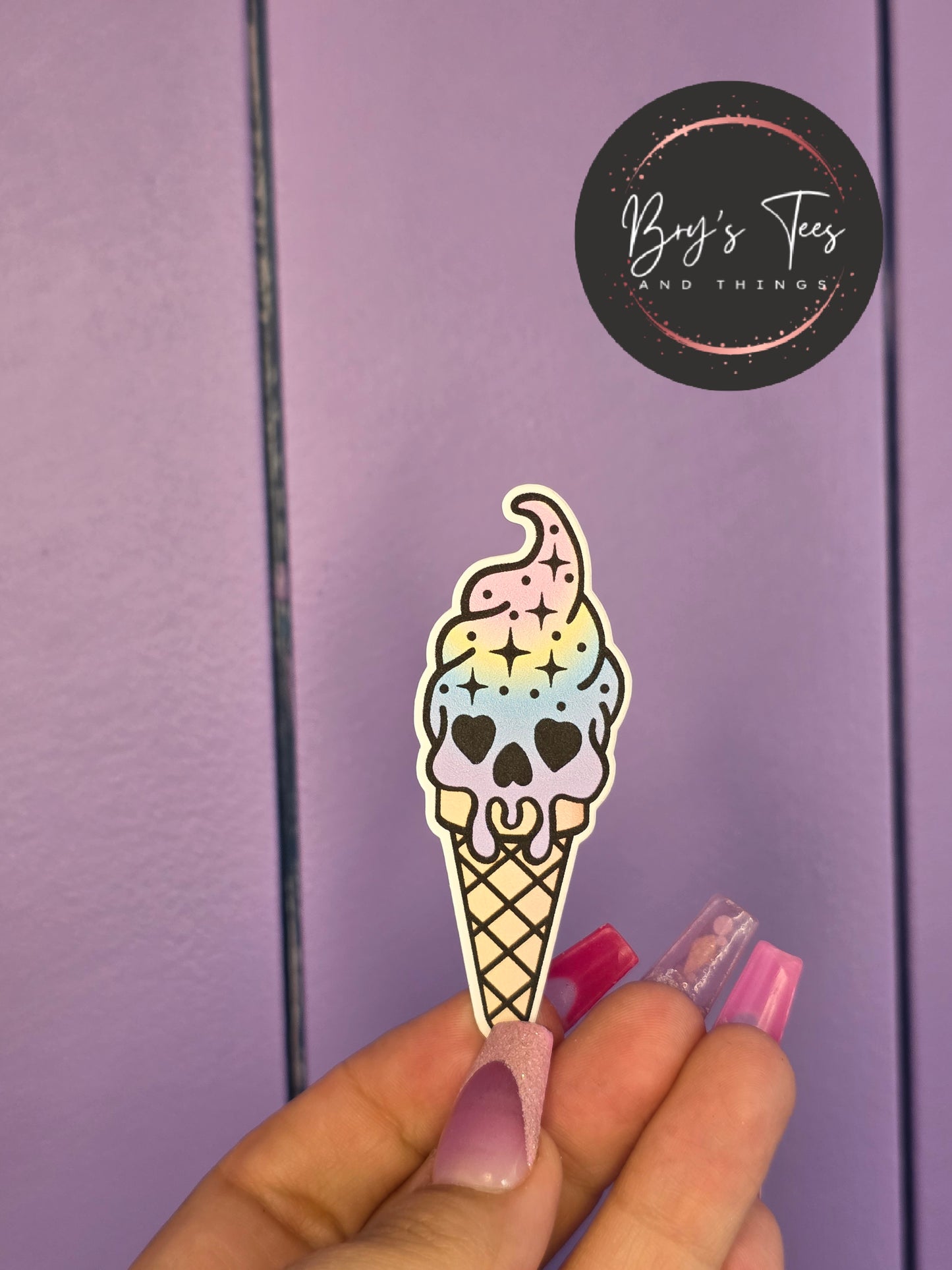 Ice Cream Skull Sticker