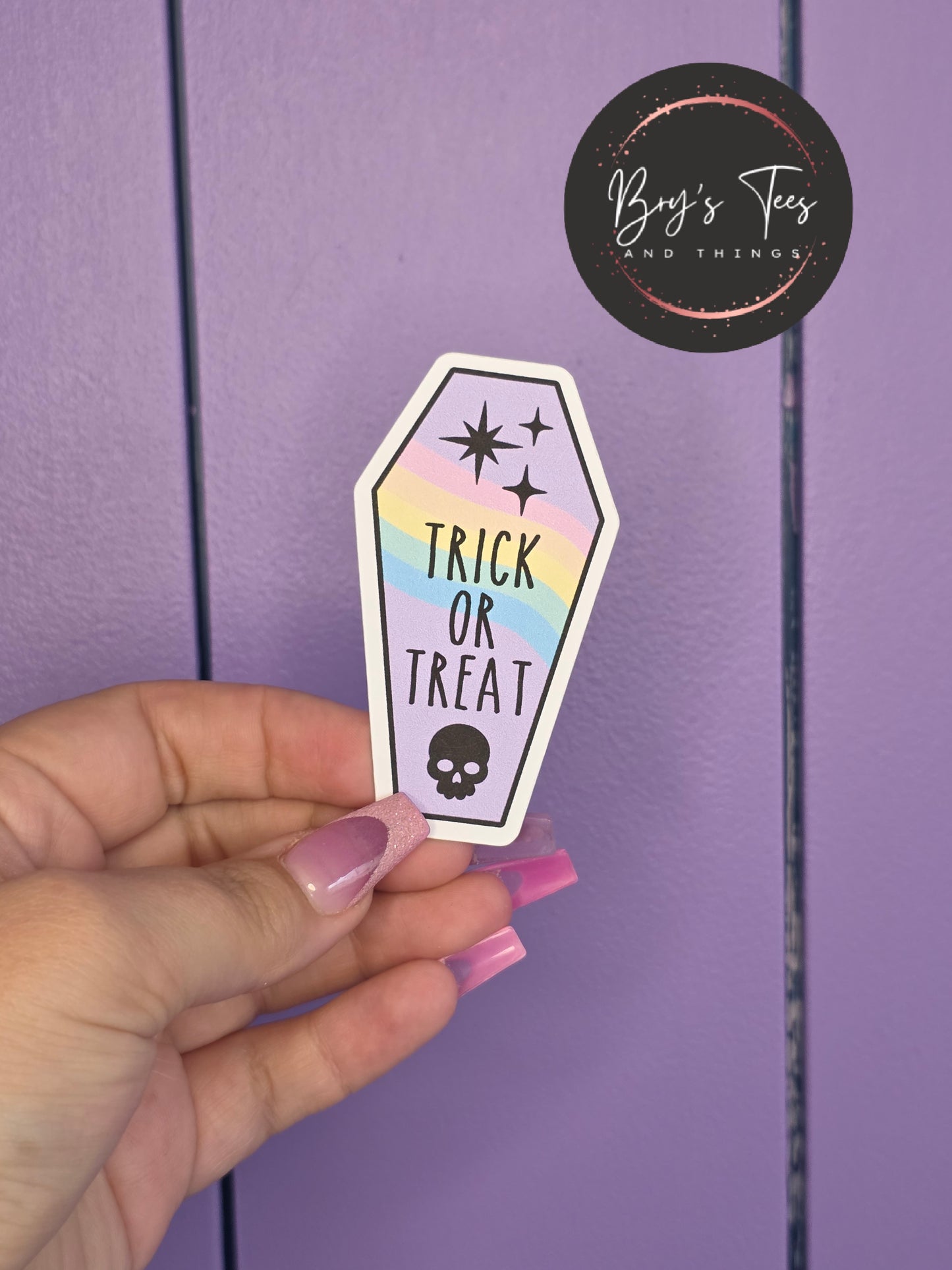 Trick or Treat Coffin Sticker