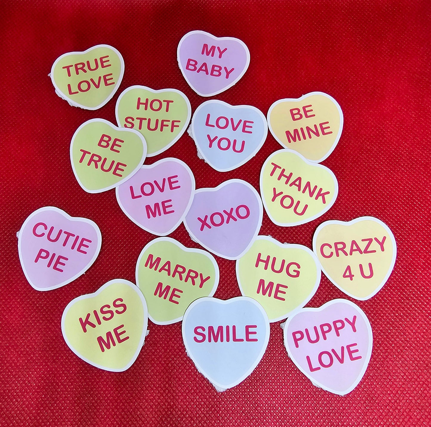 Candy Heart Style Stickers