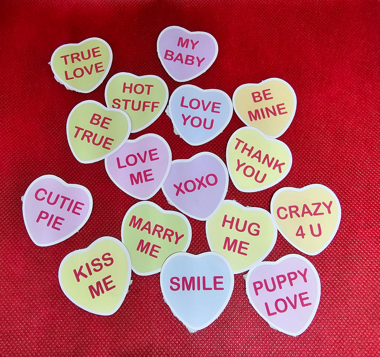 Candy Heart Style Stickers