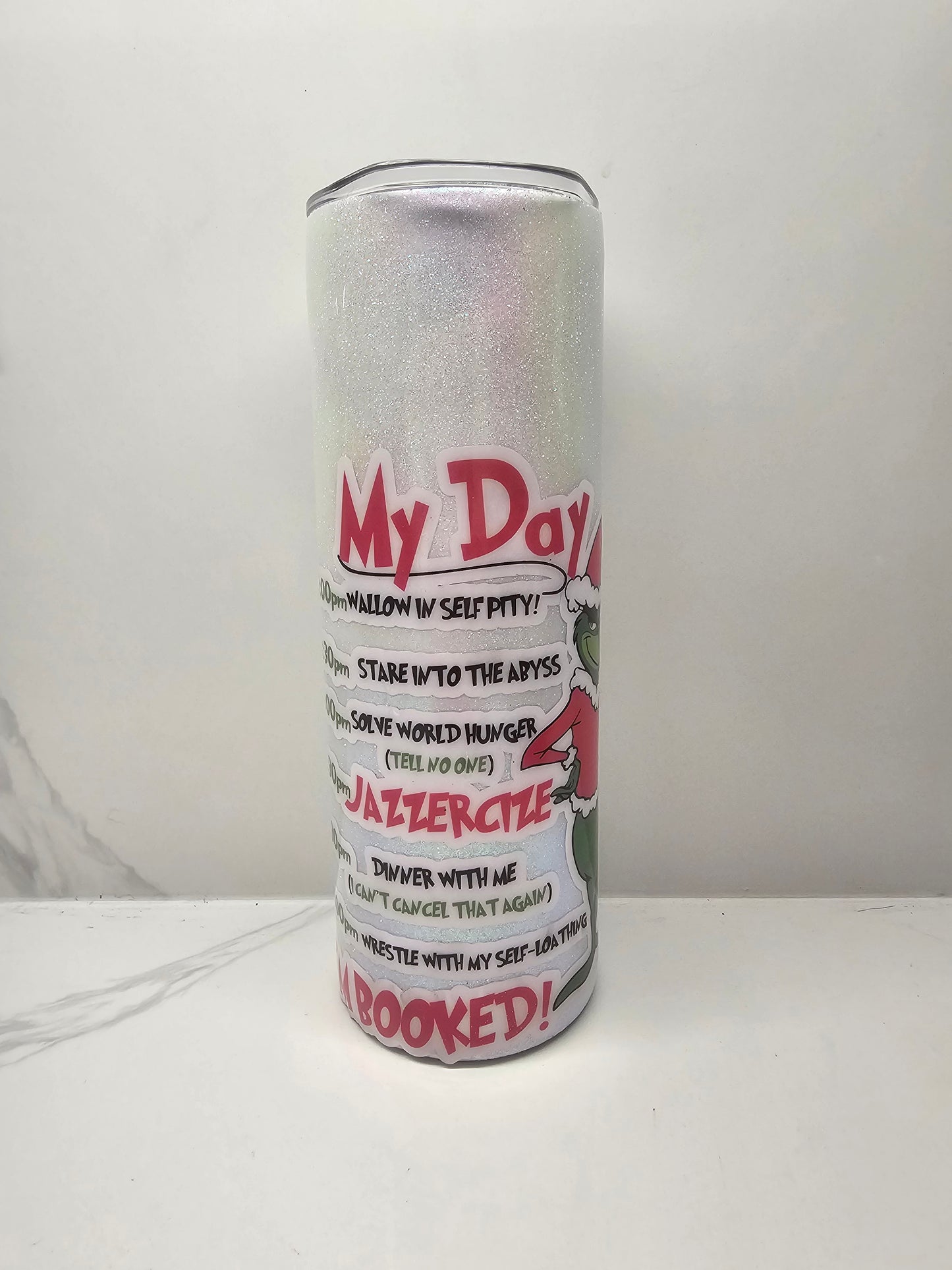 The Grinch Schedule Epoxy Tumbler