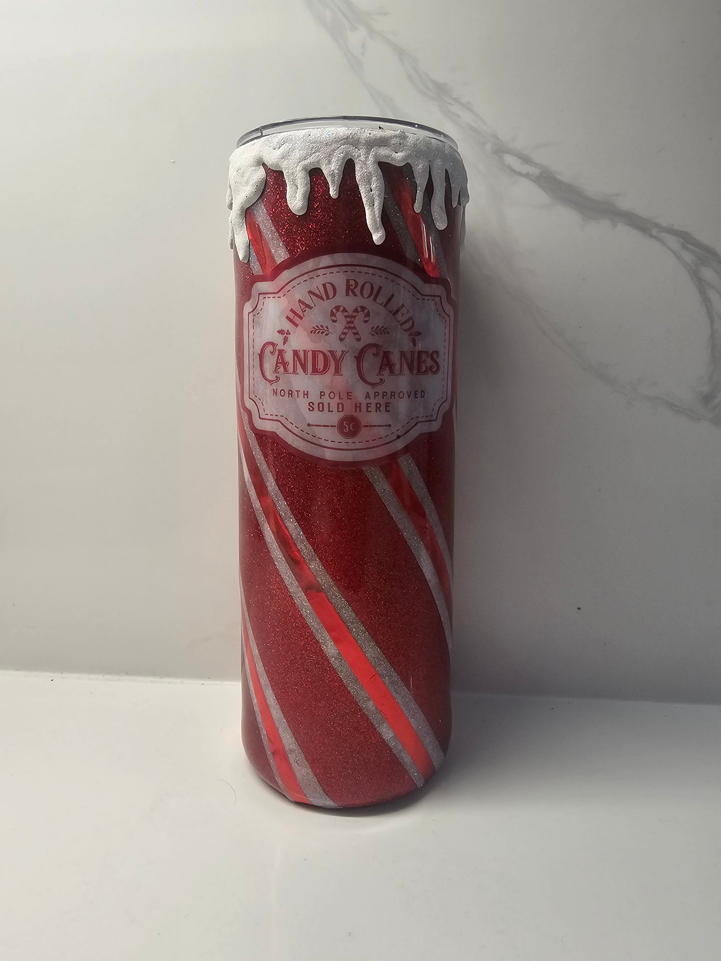 Candy Cane Epoxy Tumbler