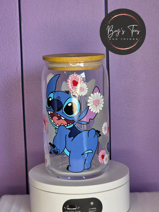Stitch Inspired Glass Tumbler